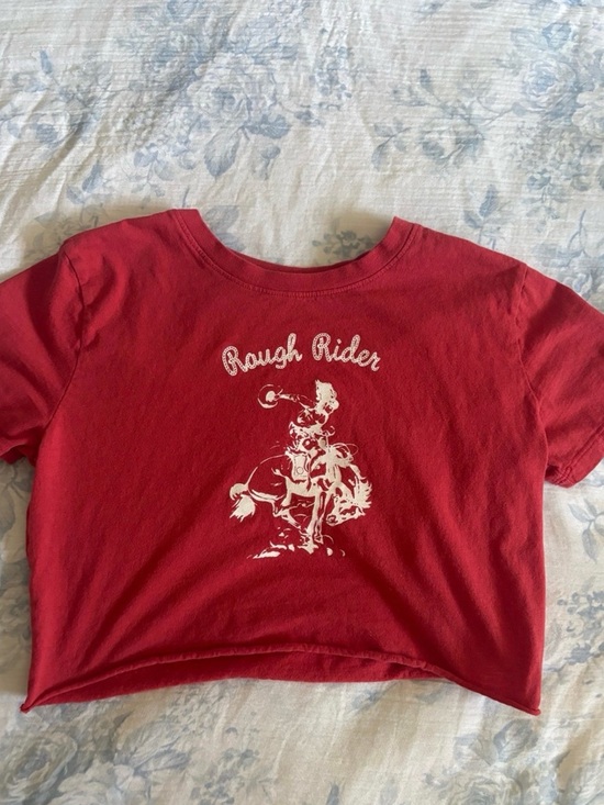 Brandy Melville Tops - Brandy Melville Red 'Rough Rider' Graphic Tee